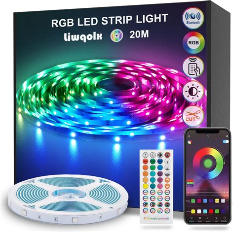 TVLIVE Ruban LED 20M LED Chambre RGB Bande LED Multicolore App Contrôle