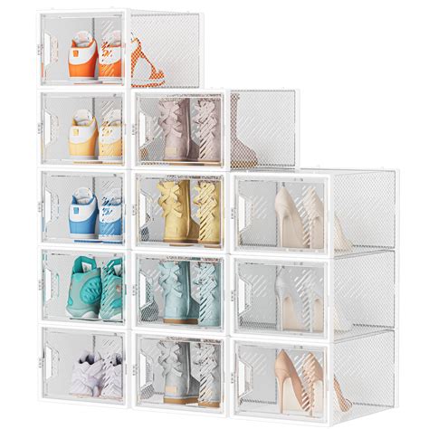 Simpdiy Shoe Storage 12 Pack Large Shoe Organizer For Closet Shoe