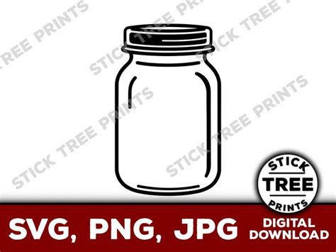 Mason Jar Svg Mason Jar Png Mason Jar Clip Art Mason Jar Etsy In 2023