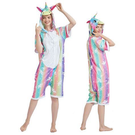 Rainbow Unicorn Onesie Pajamas Short Sleeve