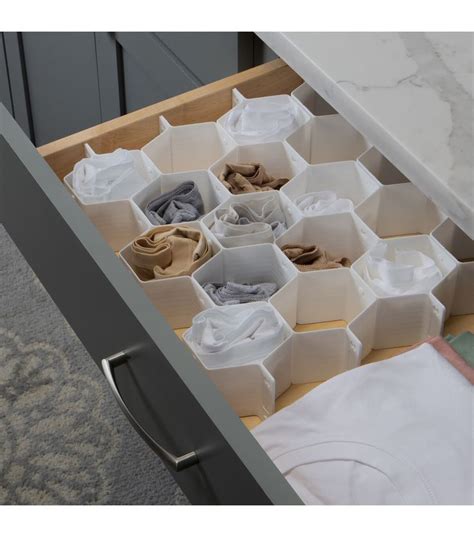 Simplify 14 5 X 3 White Honeycomb Drawer Organizer JOANN Closet