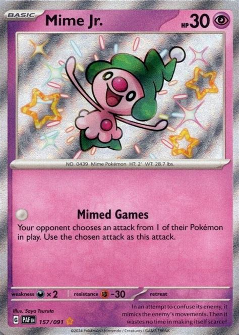 Mime Jr 2024 Paldean Fates 157 091 Shiny Rare Price Guide Sports