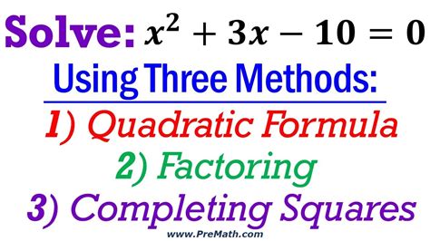 Solving Quadratic Equations All Methods - Tessshebaylo