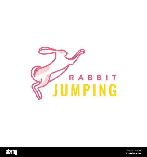 Rabbits Hare Bunny Jump Pets Feminine Line Modern Abstract Logo Design