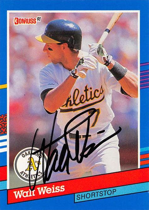 Walt Weiss autographed baseball card (Oakland Athletics, 67) 1991 ...