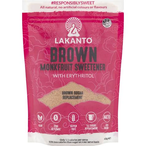 Lakanto Monkfruit Sweetener Brown G Woolworths