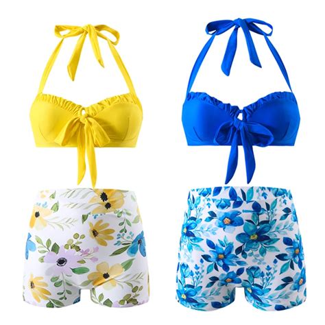 Sunsiren Sexy High Waist Bikinis Women Floral Print Two Piece Swimsuit