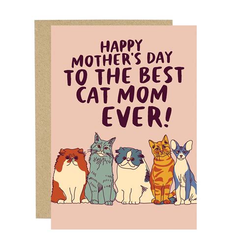 Flower Cat Mother S Day Card Flower Card For Cat Moms 55 OFF