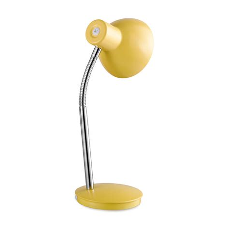 Lampada Da Scrivania In Metallo Moderna Play Giallo Cromo 1 Luce E14