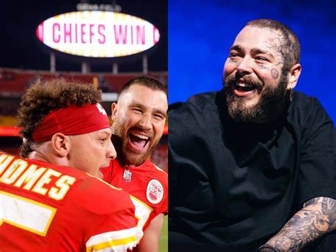 45000000 Worth Rapper Post Malone Once Tattooed Patrick Mahomes And Travis Kelces Autographs