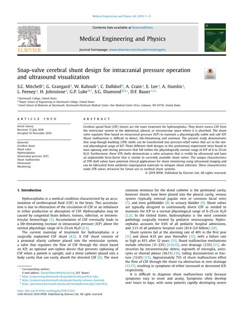 Snap Valve Cerebral Shunt Design For Intracranial Pressure Operation