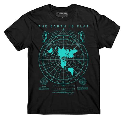 Flat Earth Map T Shirt Earth Is Flat Firmament Nasa Lies New World