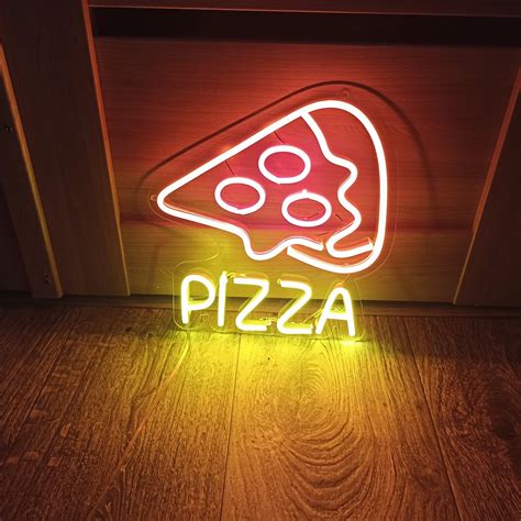 Pizza Slice Neon Sign Pizza Neon Slice Pizza Neon Sign Fast Food