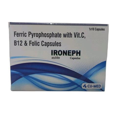 Ironeph Ferric Pyrophosphate Vitamin C B12 Folic Capsule 1 X 10 At