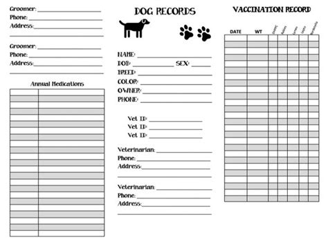 Free Printable Puppy Shot Record - Printable Templates