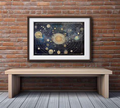 Alien Map Digital Art Print Extragalactic Planetary System Cartography ...