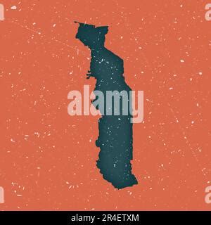 Togo Vintage Map Grunge Poster With Map Of The Country In Retro Color