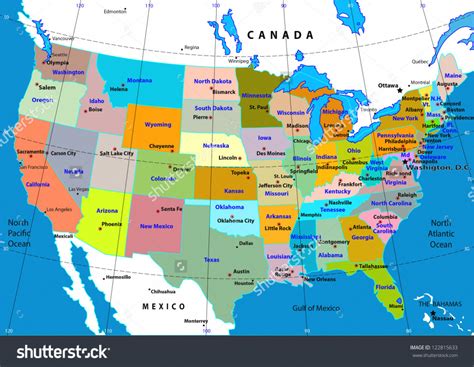 Usa Map With States And Cities Hd - Printable Map