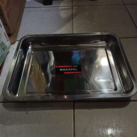 Jual Nampan Kotak Stainless Tebal Makapal Uk 29 5 Cm X 39 5 Cm No 4 Di