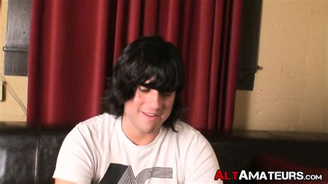 Long Haired Alternate Amateur Is Stroking His Enormous Dick