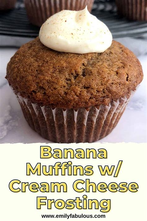 Banana Muffins with Cream Cheese Frosting