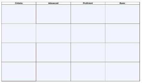 Blank Rubric Template 29 Free Printable Pdf Word Excel Format Download