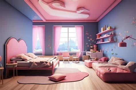 Premium Ai Image Modern Child Bedroom Interior Design In House With