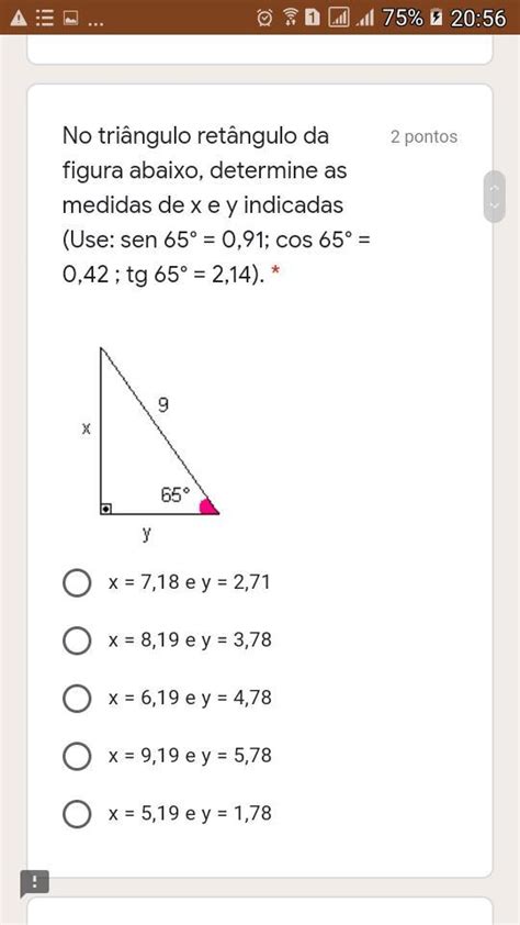 No Triângulo Retângulo Da Figura Abaixo Determine As Medidas De X E Y