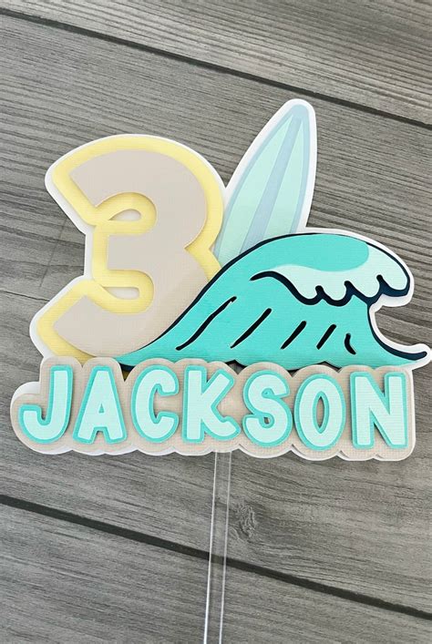 Surf Cake Topper First Birthday Surfing Theme Surf First Etsy