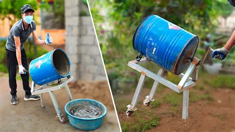 Recycle Iron Barrel Into Unique Homemade Concrete Mixer How To Diy