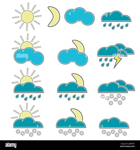 Different weather icons for website. Weather indicators Stock Vector Image & Art - Alamy