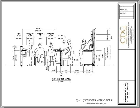 standard bar design dimensions cabaret design group