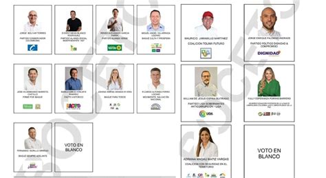 Así quedaron en el tarjetón los candidatos a la Alcaldía de Ibagué El