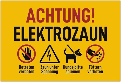 Vorsicht Elektrozaun Schild 20x13cm groß Achtung Strom und Füttern