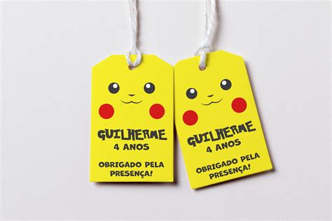 Tag Obrigado pela Presença Pokemon Elo7 Produtos Especiais