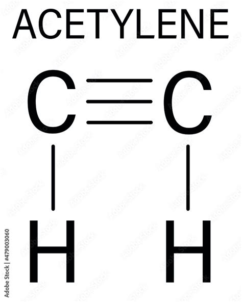 Acetylene Or Ethyne Molecule Used In Oxy Acetylene Welding Skeletal