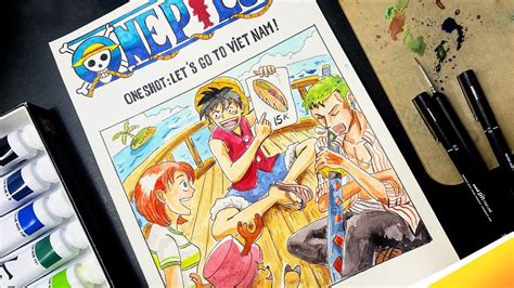 Vẽ Bìa Truyện One Piece Drawing Book Cover Ft Luffy Zoro Nami Chopper