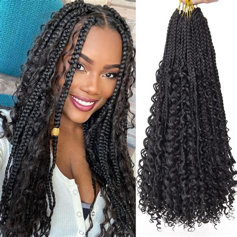 Buy Goddess Box Braids 8 packs Box Braids Crochet Hair 18 Inch Bohemian ...