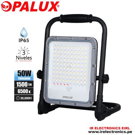 REFLECTOR LED PORTATIL RECARGABLE 50W OPALUX OP TG05 50W Ir Electronics