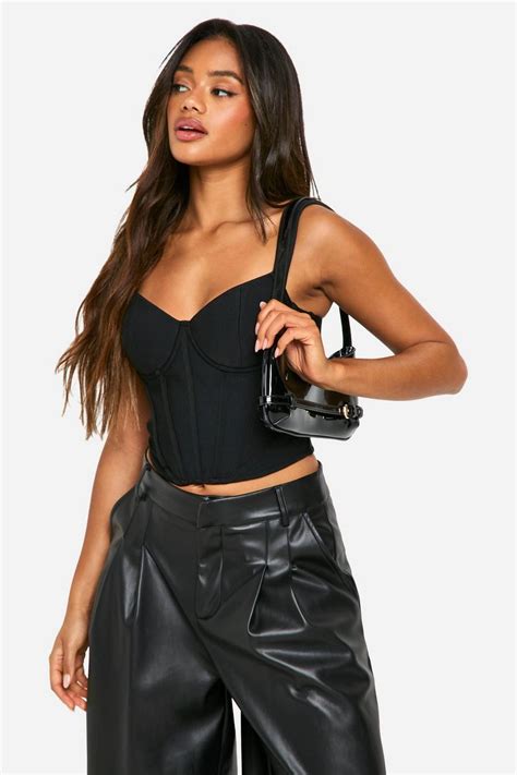 Bandage Cupped Boned Corset Top Boohoo Uk