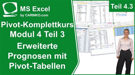 Ms Excel Pivot Komplettkurs Modul Erweiterte Prognosen Mit Pivot