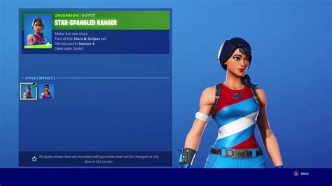 Rare Star Spangled Ranger Skin Back In Fortnite Youtube