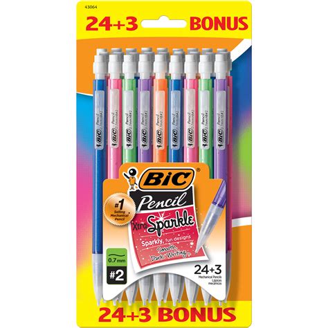 Bic Xtra Sparkle Mechanical Pencil Smooth Medium Point 07mm