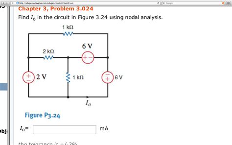 Solved Find Io In The Circuit In Figure 3 24 Using Nodal Chegg