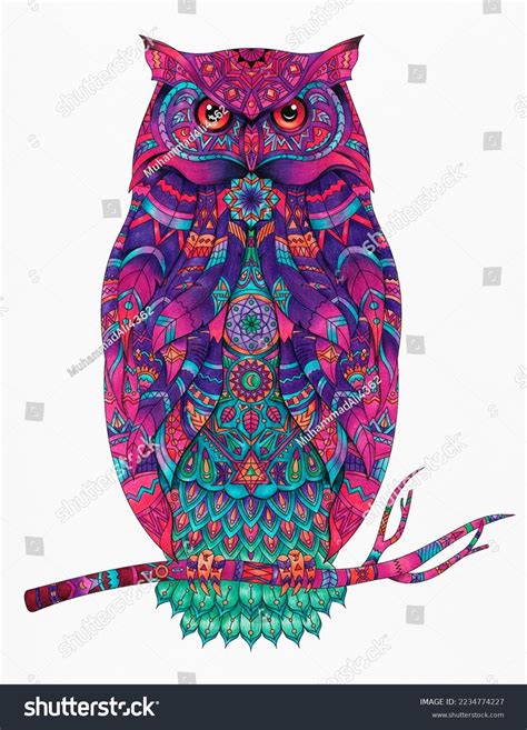 Illustration Animal Adult Coloring Page Stock Illustration 2234774227 ...