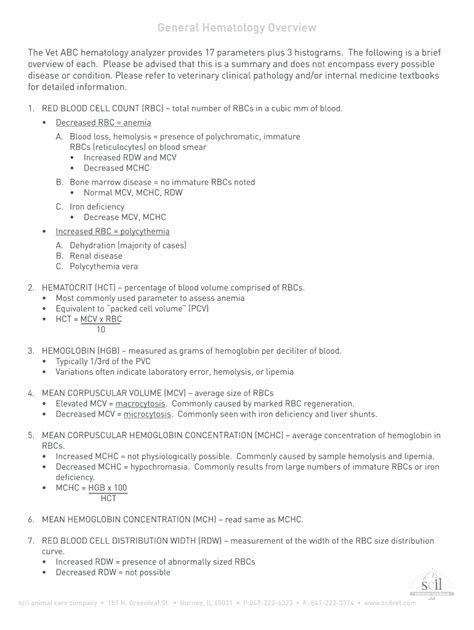 Fillable Online General Hematology Overview Fax Email Print Pdffiller