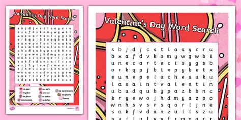 👉 French Valentines Day Word Search French Resources