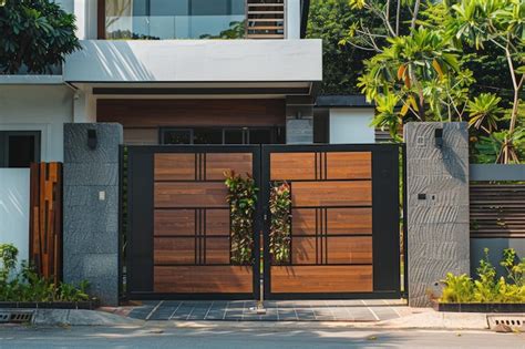 Premium Photo | Modern Style House With Wooden Gate