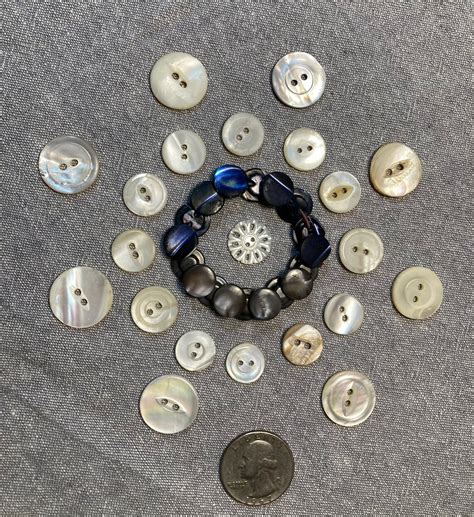 Vintage Shell Button Lot Etsy