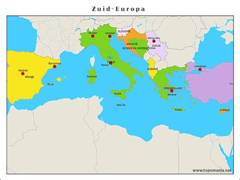 Topografie Zuid Europa Topomania Net